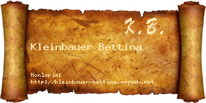 Kleinbauer Bettina névjegykártya